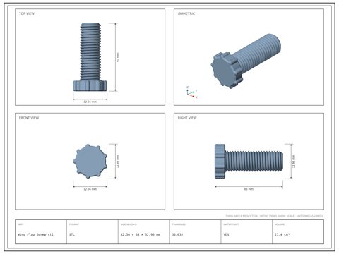 Wing Flap Screw