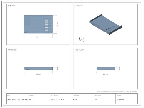 c67-6 lower tray parts