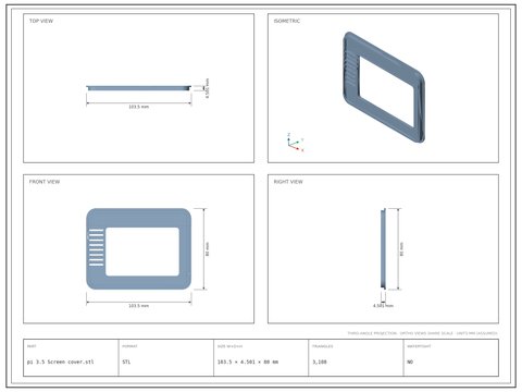 pi 3.5 Screen cover